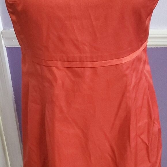 Merona Orange Brick Fitted Sleeveless Crossed Back Cocktail Event Mini Dress - Picture 3 of 13